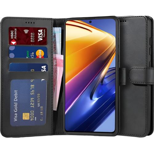 Θήκη Xiaomi Poco F4 - Tech-Protect Wallet - Μαύρο