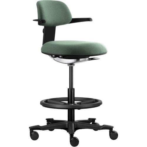 Εργονομική Καρέκλα Γραφείου Ergoaction Sit-Stand NEC Υφασμάτινη - Μαύρο/Πράσινο
