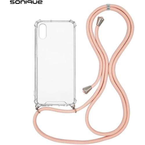 Θήκη Apple iPhone XR - Sonique με Κορδόνι Armor Clear - Ροζ