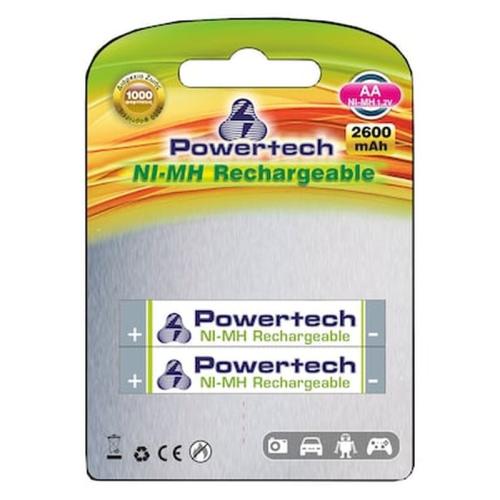 Powertech Επαναφορτιζόμενη 2600mah, Aa (r6), 2 Τμχ