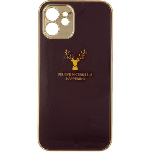 Θήκη Apple iPhone 12/iPhone 12 Pro - Gkk Electroplate Glass Case - Reindeer Red