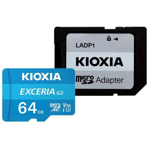 Kioxia Exceria G2 microSD 64GB U3 με αντάπτορα