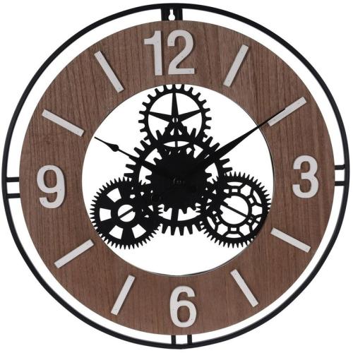 Αναλογικό Ρολόι Τοίχου Spitishop K-m Hz1003620 Φ57 cm - Φυσικό/Μαύρο