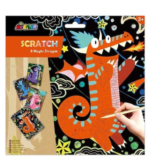 Arts And Crafts Χειροτεχνίες Avenir - Scratch - 4 Magic Dragon 60124