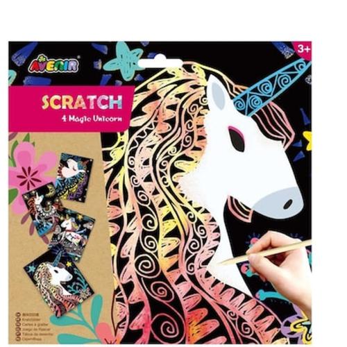 Arts And Crafts Χειροτεχνίες Avenir - Scratch - 4 Magic Unicorn Head 60123