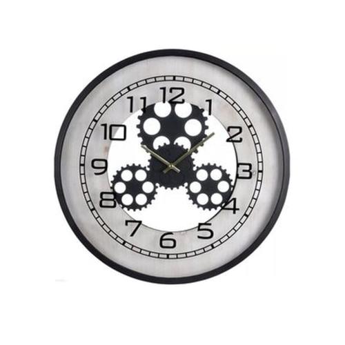 Αναλογικό Ρολόι Τοίχου Με Διάμετρο 48cm Σε Λευκό Χρώμα Με Μαύρο Πλαίσιο