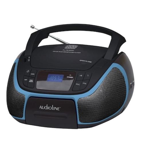 Audioline Φορητό Ράδιο Cd Mp3 Και Usb Με Φωτιζόμενη Οθόνη Μαύρο Με Μπλε Cd-96
