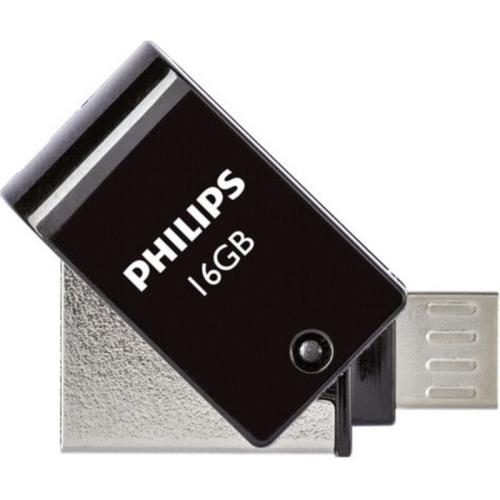 Philips 2 In 1 Usb 2.0 - Micro Usb 16 GB Black Fm16da148b/00
