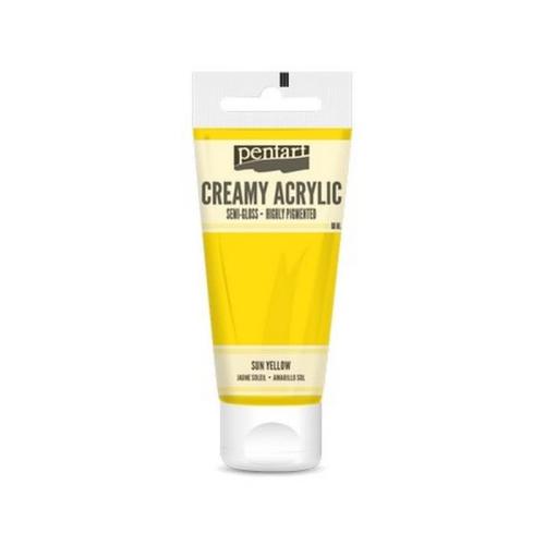 Χρώμα Ακρυλικό Creamy Semi-gloss 60ml Pentart - Sun Yellow