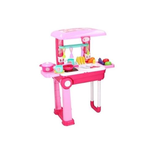 Eddy Toys Σετ Παιδική Κουζίνα Βαλιτσάκι 36 Τεμαχίων Σε Ροζ Χρώμα, 53x24.5x63 Cm
