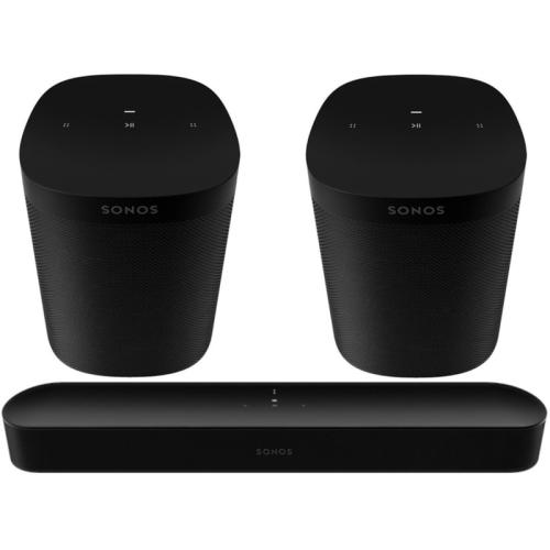Soundbar Sonos Beam + 2 Ηχεία Sonos One SL - Μαύρο