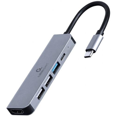 USB Hub USB Type-C Cablexpert 5 ports Γκρι