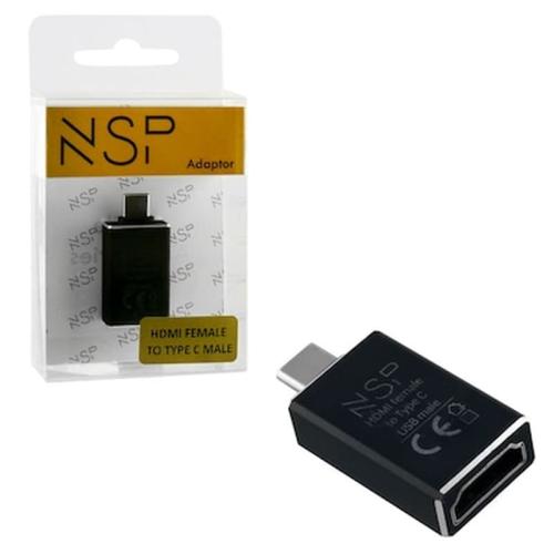 Nsp Adapter Hdmi 1.4 Female To Type C 3.1 Male 4k And Dex Black