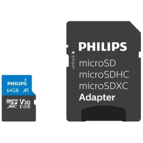 Philips Micro Sdxc Card 64gb Class 10 Uhs-i U3 Incl. Adapter Fm64mp65b/00