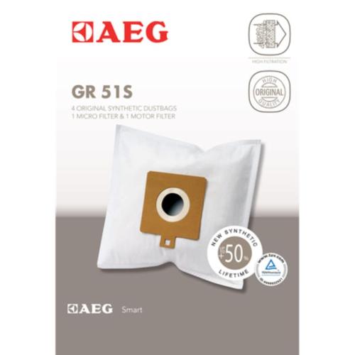 Σακούλες Ηλεκτρικής Σκούπας AEG GR51S 4 Τεμάχια Λευκό