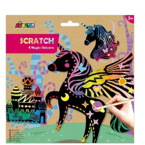 Arts And Crafts Χειροτεχνίες Avenir - Scratch - 4 Magic Unicorn 60122