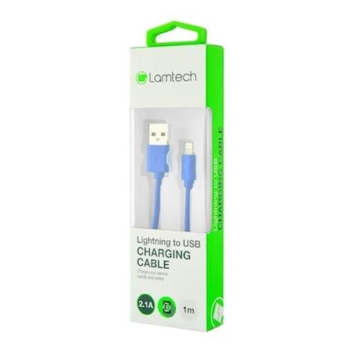 Lamtech Charging Cable Iphone 5/6/7 1m Blue Lam445141