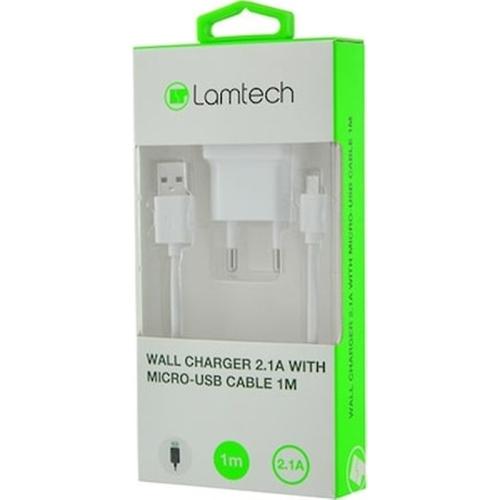 Lamtech Wall Charger 2.1a With Micro Usb 1m Lam020175 White