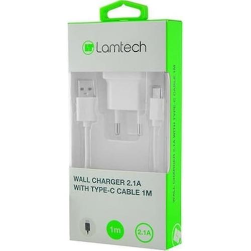 Lamtech Wall Charger 2.1a With Type-c 1m Lam020199 White