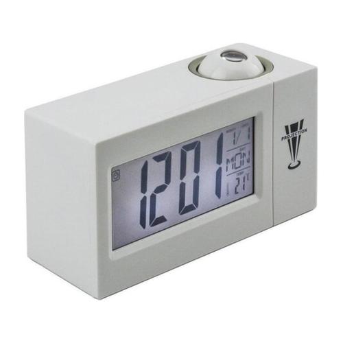 Ψηφιακό Φωνητικό Ρολόι Προτζέκτορας, Με Θερμόμετρο, Χρονοδιακόπτη Και Ξυπνητήρι, Σε Λευκό Χρώμα