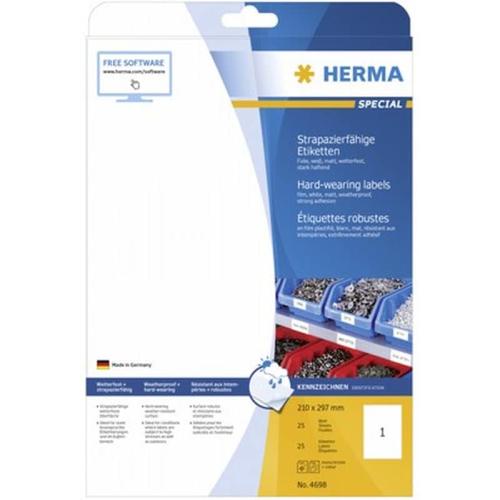 Herma Hardwearing Labels 210x297 25 Sheets Din A4 25 Pcs. 4698