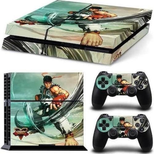Sticker Skin Street Fighter V Ryu Mitts Console Και Dualshock Ps4