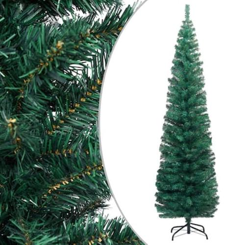 Vidaxl Χριστουγεννιάτικο Δέντρο Slim Με Βάση Πράσινο 210 Εκ. Pvc