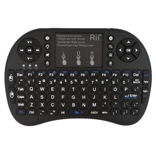 Πληκτρολόγιο Και Τηλεχειριστήριο Wireless Keywin Mini Rii I8+ Μαύρο
