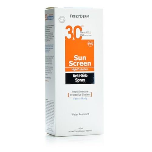 Frezyderm Sun Screen Anti Seb Spray Face amp; Body Spf30 Αντηλιακό Γαλάκτωμα Προσώπου Σώματος Σε Μορφή Σπρέι Spf30 150ml