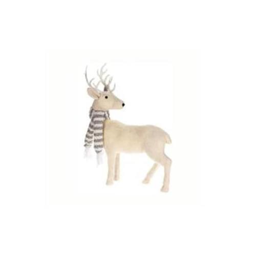Επιτραπέζιος Διακοσμητικός Τάρανδος Σε Λευκό Και Ασημί Χρώμα 35x15x47 Cm, Reindeer Σχέδιο 2