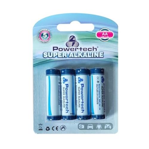 Powertech Super Alkaline Batteries Aa Lr6, 4 Pcs