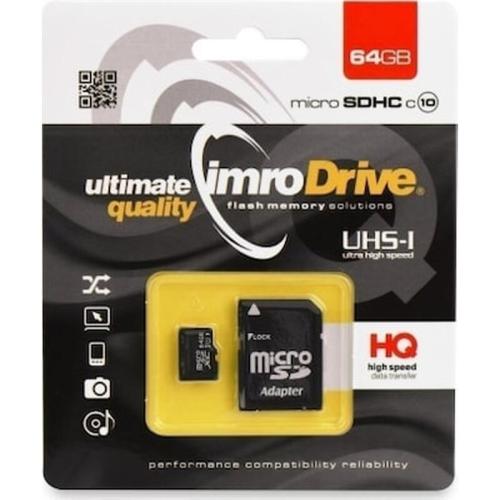 Κάρτα Μνήμης Micro Sdxc 64gb Imro 10/64g Uhs-i Adp Class U1