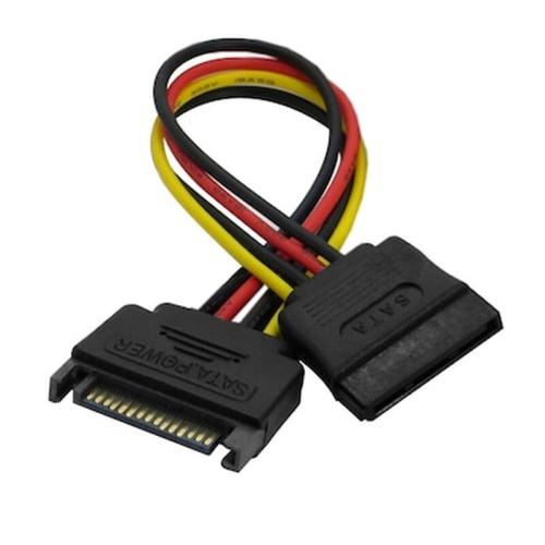Sata 15-pin Male To 15-pin Female Power Extension Cable, Length: 15cm