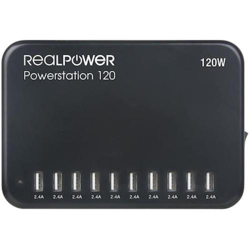 Βάση Φόρτισης Realpower Power Station 120w (10 Usb-ports) Black