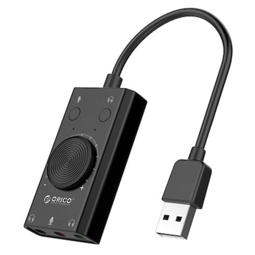 Orico Usb Sound Card Sc2, Usb 2.0, 3x 3.5mm, Volume Control, Black