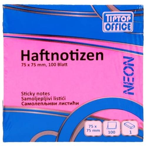 Tiptop Office Sticky Notes 75x75mm Neon Pink Tto405020