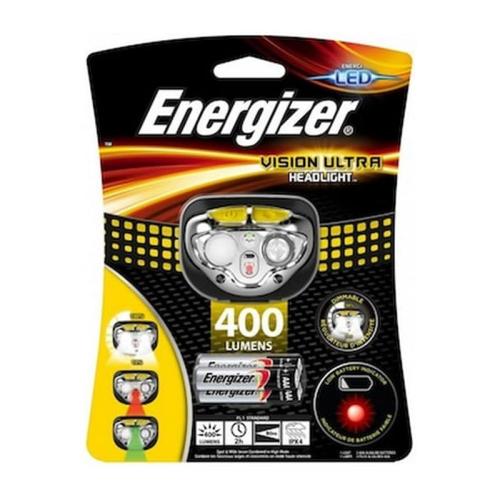Φακός Κεφαλής Energizer Vision Ultra 400 Lumens Με 3 Μπαταρίες Ααα Μαύρο-κίτρινο