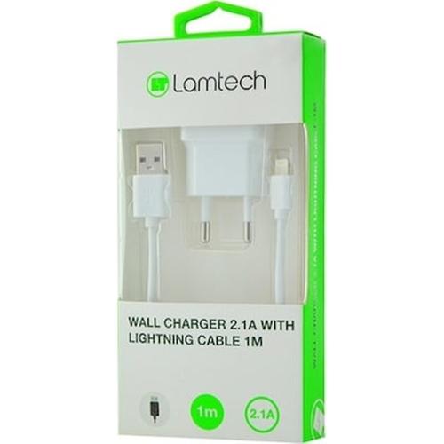 Lamtech Wall Charger 2.1a With Lightning 1m Lam020182 White