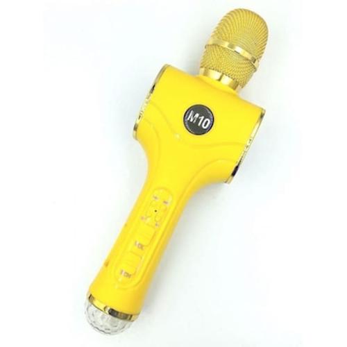 Ασύρματο Bluetooth Ηχείο Μικρόφωνο Καραόκε Για Το Κινητό Με Led Χρυσό M10