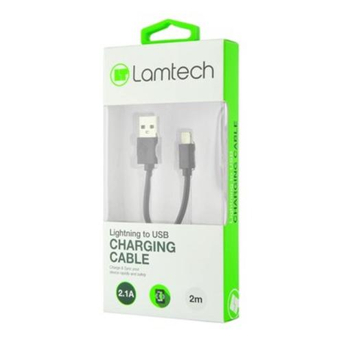 Lamtech Datacable Iphone 5/6/7 2m (non Mfi) - Black