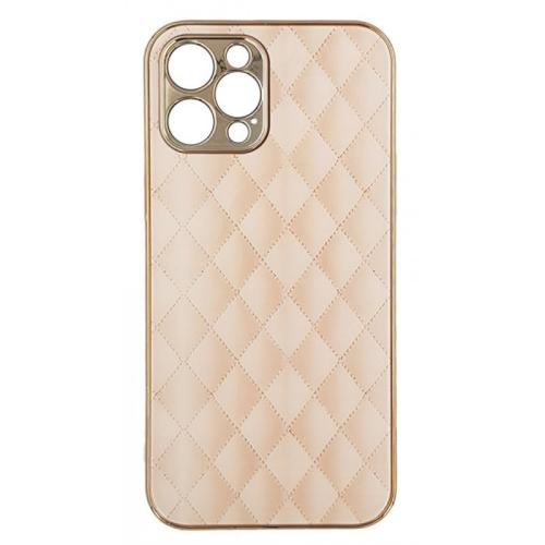 Θήκη Apple iPhone 12/iPhone 12 Pro - Gkk Electroplate Glass Case - Cube Μπεζ