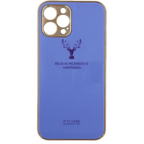 Θήκη Apple iPhone 12/iPhone 12 Pro - Gkk Electroplate Glass Case - Reindeer Λιλά