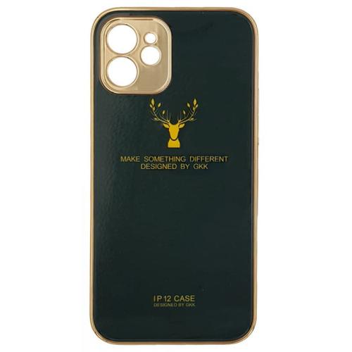 Θήκη Apple iPhone 12/iPhone 12 Pro - Gkk Electroplate Glass Case - Reindeer Πράσινο