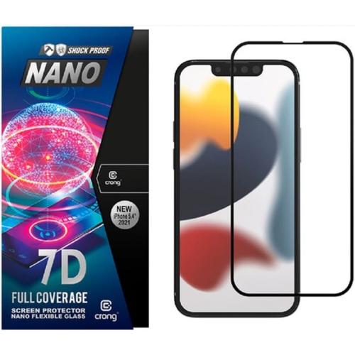 Crong 7d Nano Fullface Αντιχαρακτικό Υβριδικό Γυαλί Οθόνης Apple Iphone 13 Mini - Black - 0.3mm
