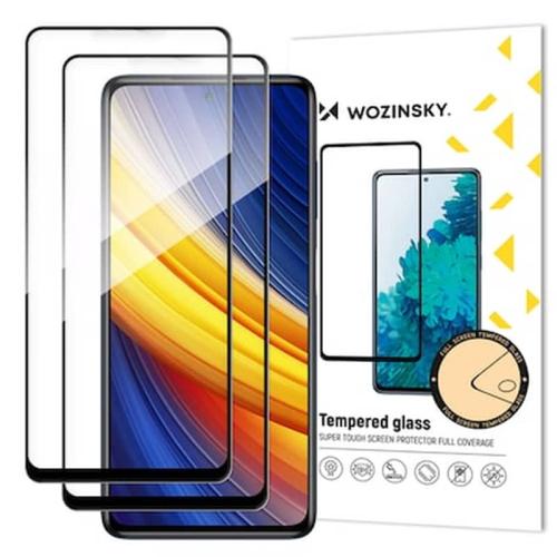 Wozinsky 2x Tempered Glass Full Glue Case Friendly Xiaomi Redmi Note 9 Pro / 9s / Poco X3 Nfc Μαύρο