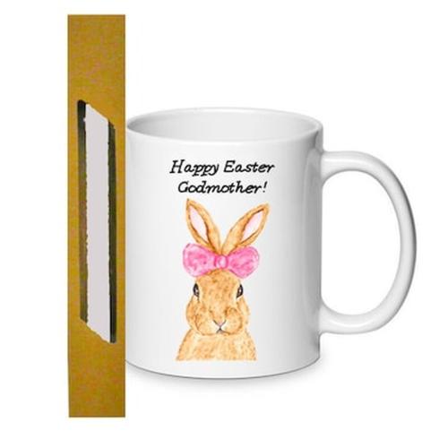 Λαμπάδα Και Κούπα Σετ Δώρο Για Τη Νονά happy Easter Godmother Λαγός Νο.6 Godmother Mug