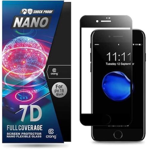 Crong 7d Nano Αντιχαρακτικό Υβριδικό Γυαλί Οθόνης Apple Iphone Se 2020 / 8 / 7 - Black - 0.3mm
