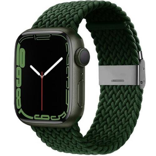 Crong Wave Band - Premium Υφασμάτινο Πλεκτό Λουράκι Apple Watch Se/7/6/5/4/3 (41/40/38mm) - Green