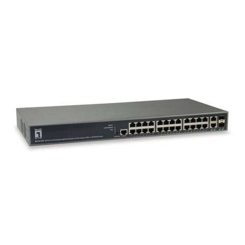Network Switch 24-port Levelone Ge Gep-2682 2xgsfp 370w Poe