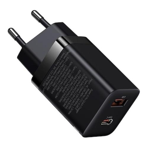 Baseus Super Pro Fast Wall Charger Usb Usb Type C 30w Power Delivery Quick Charge Black Ccsupp-e01